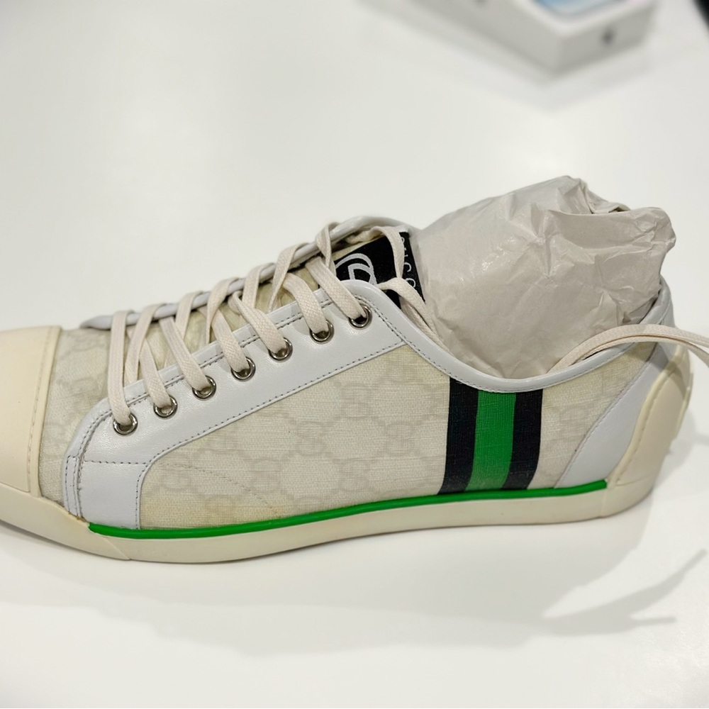 Gucci White and Green Sneakers